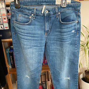 rag & bone Dre low rise with holes Hermosa wash